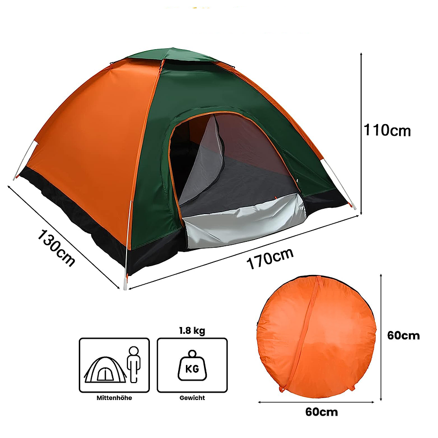 Carpa Camping 2 Personas Armado Facil Autoarmable