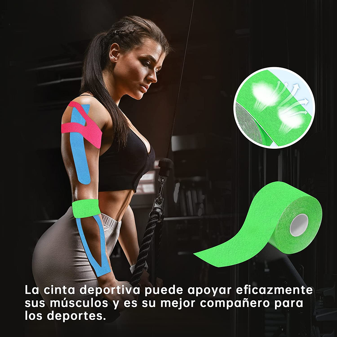 Cinta Kinesiológica Apoyo Parche Muscular 5cm / 5mts 8
