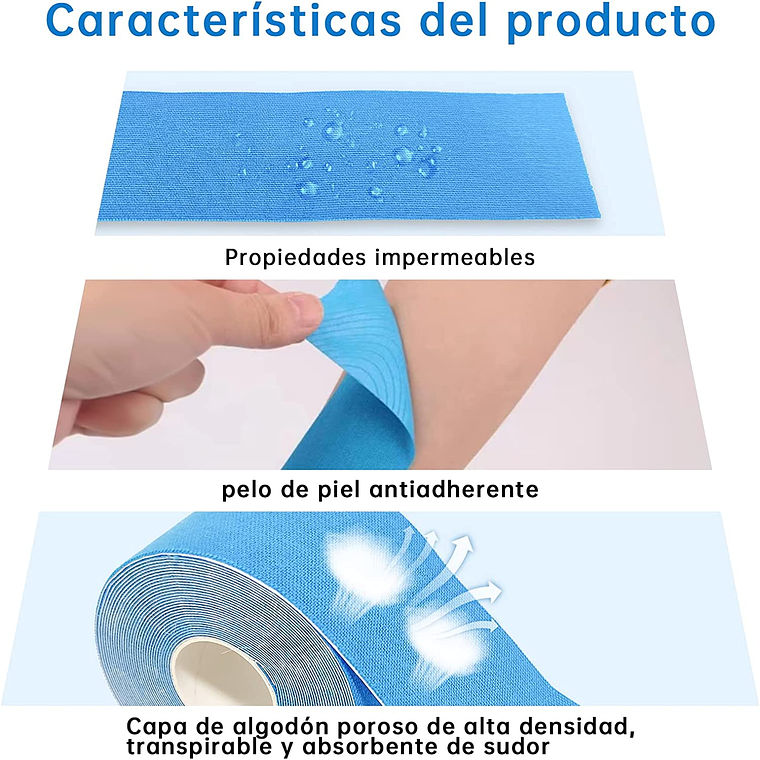 Cinta Kinesiológica Apoyo Parche Muscular 5cm / 5mts 9