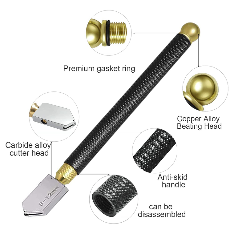 Diamante Corta Vidrio 7 Pulgadas 175mm Con Pipeta 3