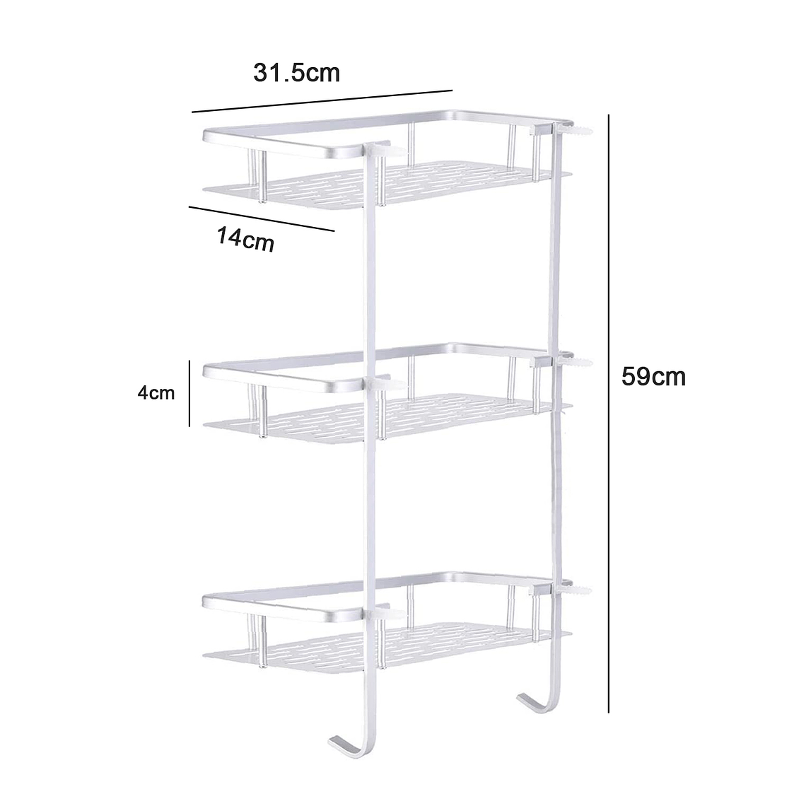 Organizador De Ducha Repisa Baño Adhesivo 3 Niveles 4