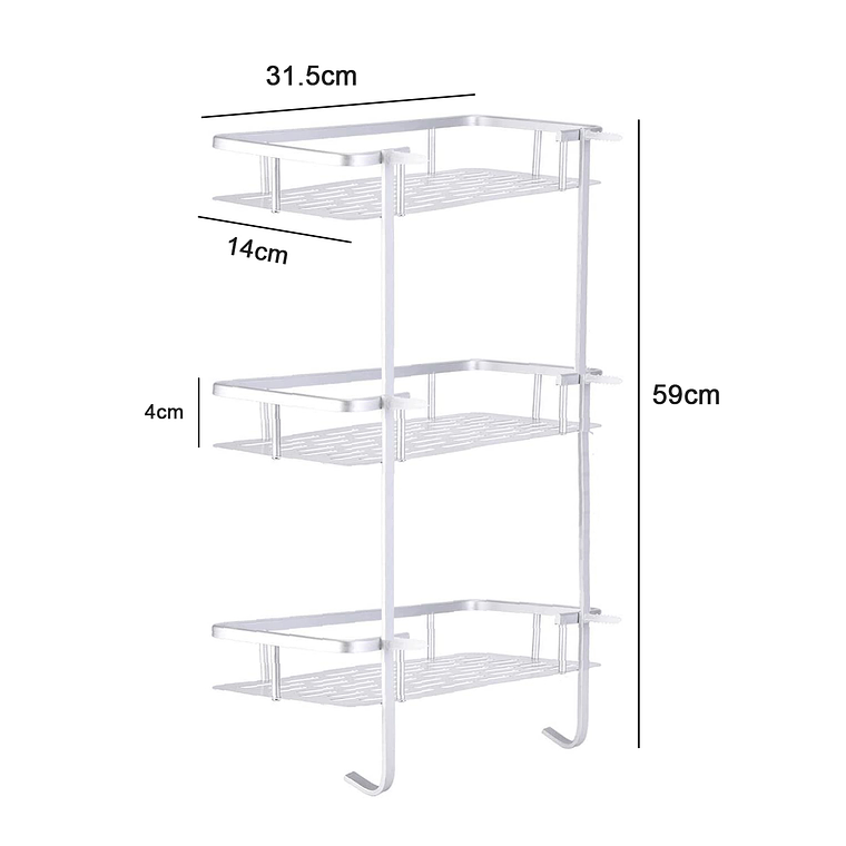 Organizador De Ducha Repisa Baño Adhesivo 3 Niveles 4