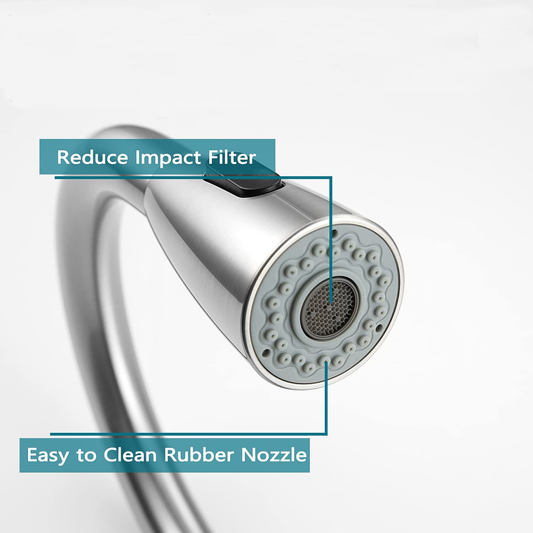 Llave Grifo Monomando Lavaplatos Extensible Niquel 2