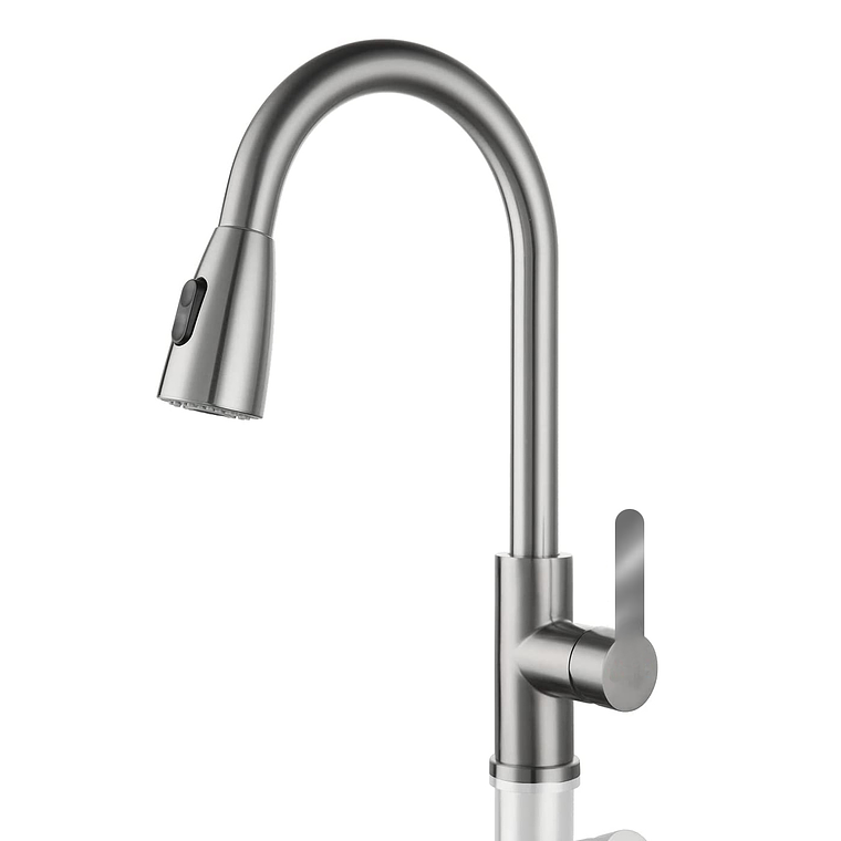 Llave Grifo Monomando Lavaplatos Extensible Niquel 1