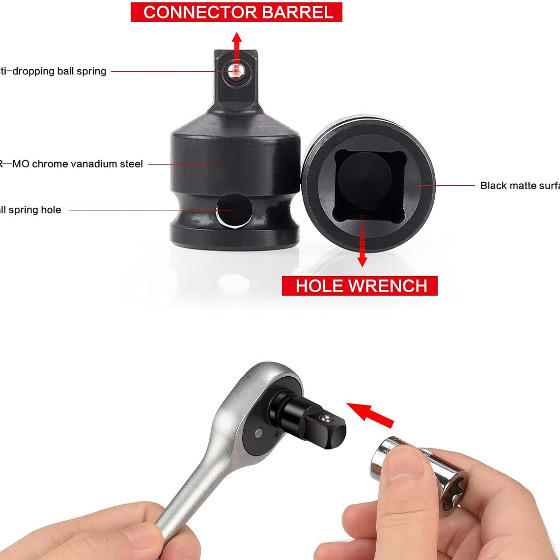 Juego De Dados Adaptador Y Reductor De Impacto 6 Pzas 2