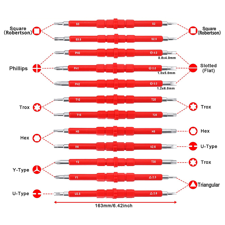 Juego De Destornilladores Aislados Multifuncionales 26 En 1 5