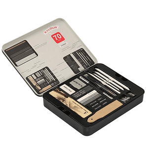 Set De Dibujo Profesional Con 70 Accesorios Caja De Metal