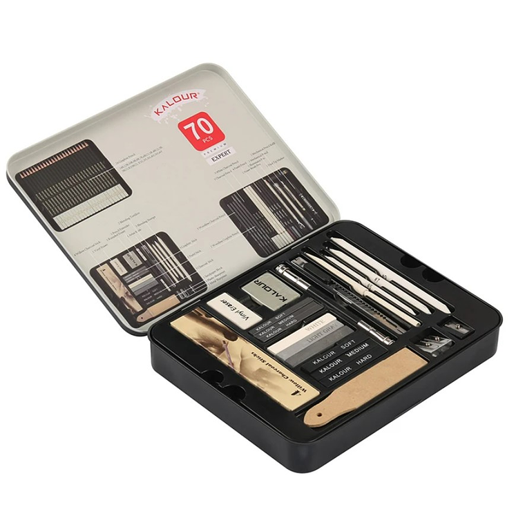 Set De Dibujo Profesional Con 70 Accesorios Caja De Metal 2