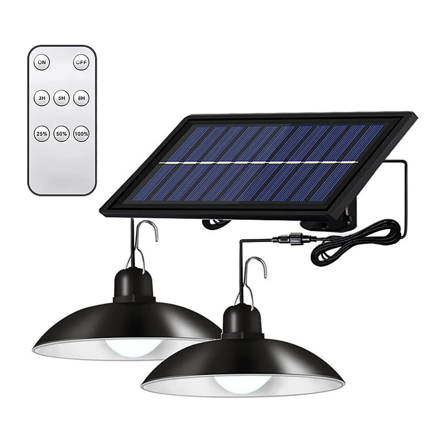 Lampara Solar Doble Colgante 240w Plafon + Control