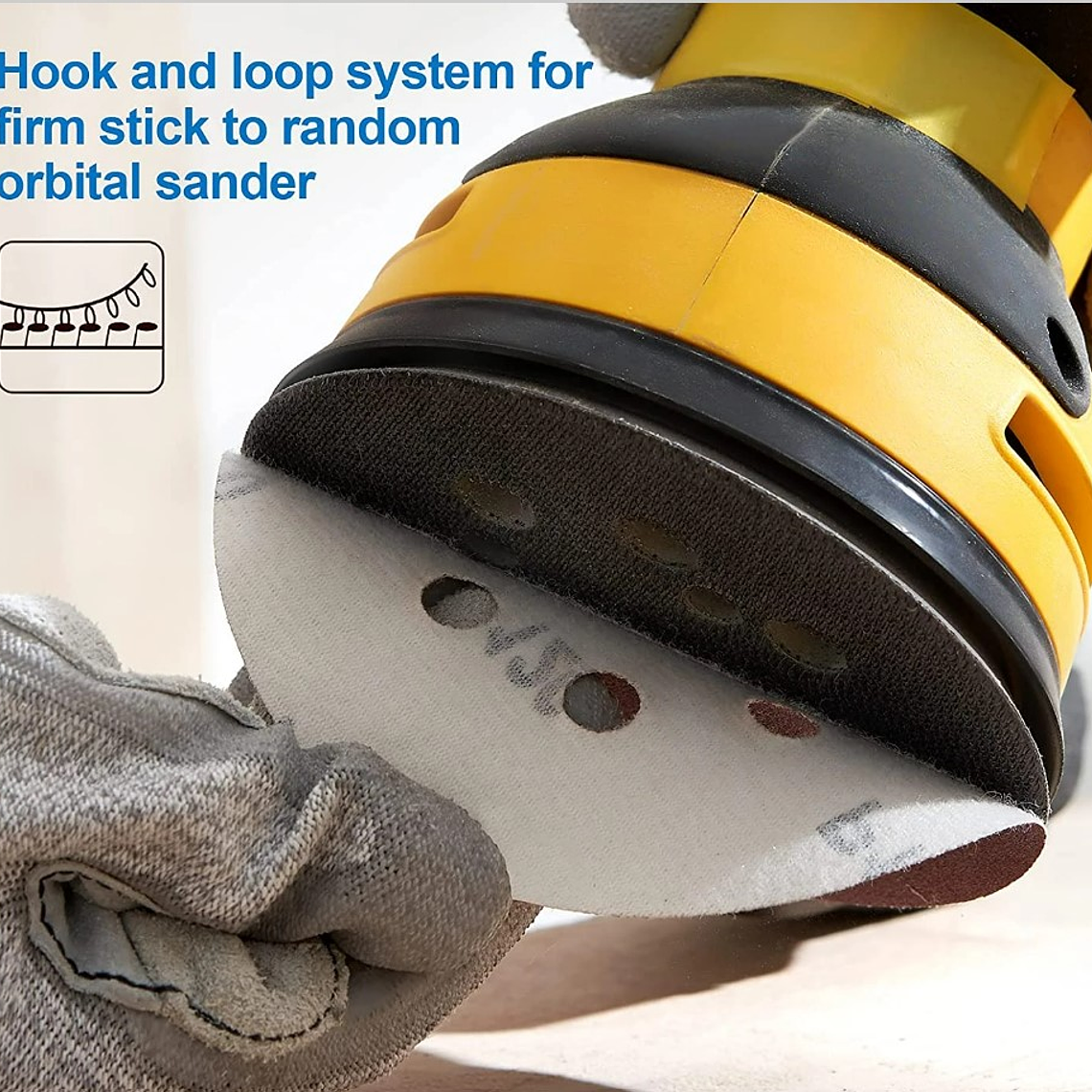 Set 100 Lijas #180 Velcro Con 8 Orificios 125mm 5 Pulgadas 4