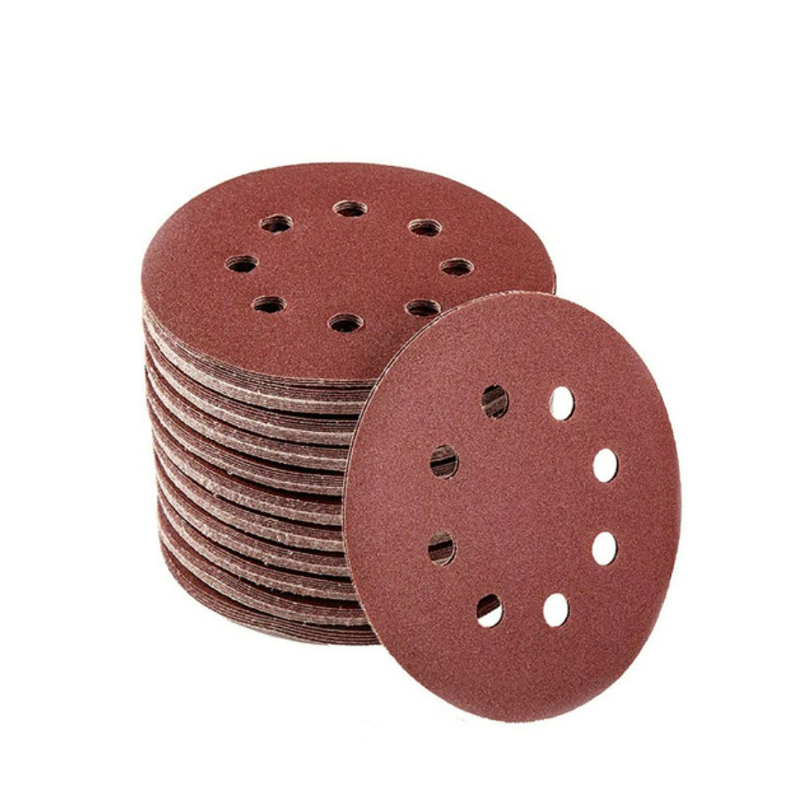 Set 100 Lijas #180 Velcro Con 8 Orificios 125mm 5 Pulgadas 1