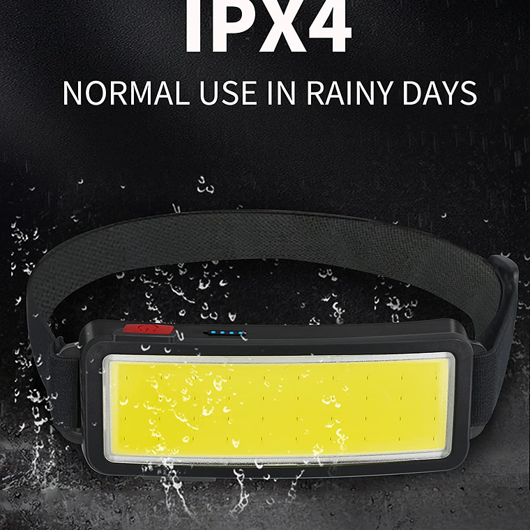 Linterna Frontal Led Cob Recargable Usb, Superbrillante 4