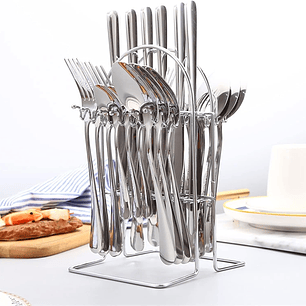 Set De Cubiertos 24 Piezas Acero Inoxidable