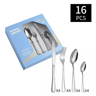 Juego De Cubiertos 16 Piezas Acero Inoxidable