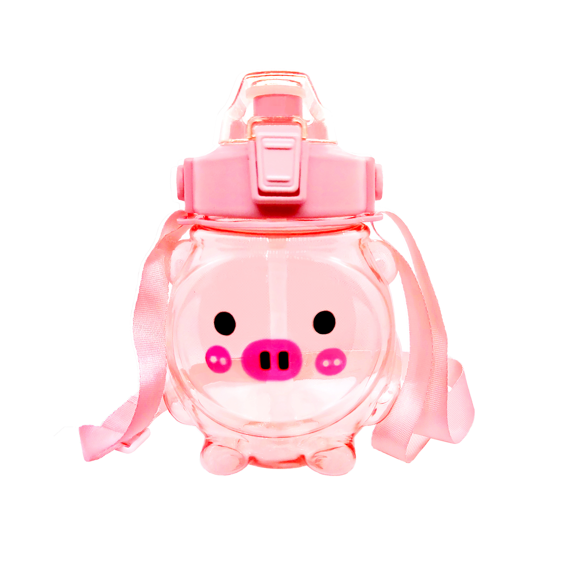 Botella Agua Antiderrame Kawaii Con Sticker Y Correa 1000ml 3