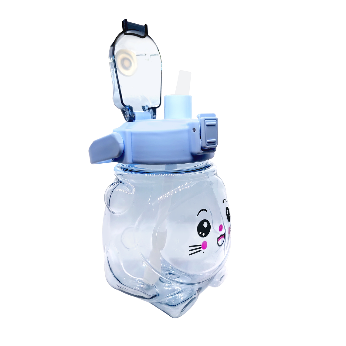 Botella Agua Antiderrame Kawaii Con Sticker Y Correa 1000ml 4
