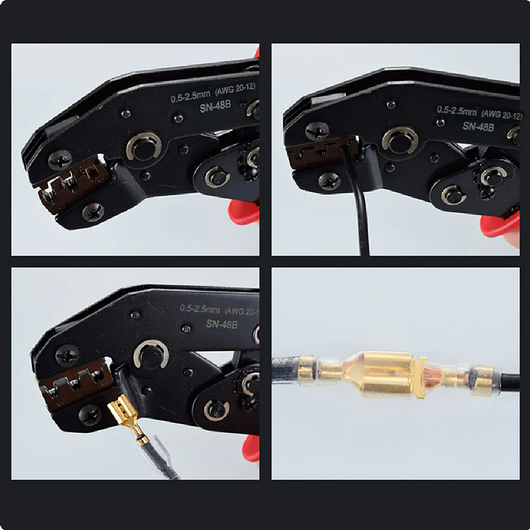 Set Terminales Para Cable + Alicate Crimpeadora 4