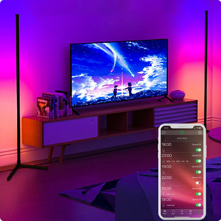 Lamparas De Pie Moderna Led De Esquina Rgb, Control App 5