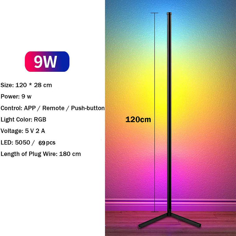 Lamparas De Pie Moderna Led De Esquina Rgb, Control App 6