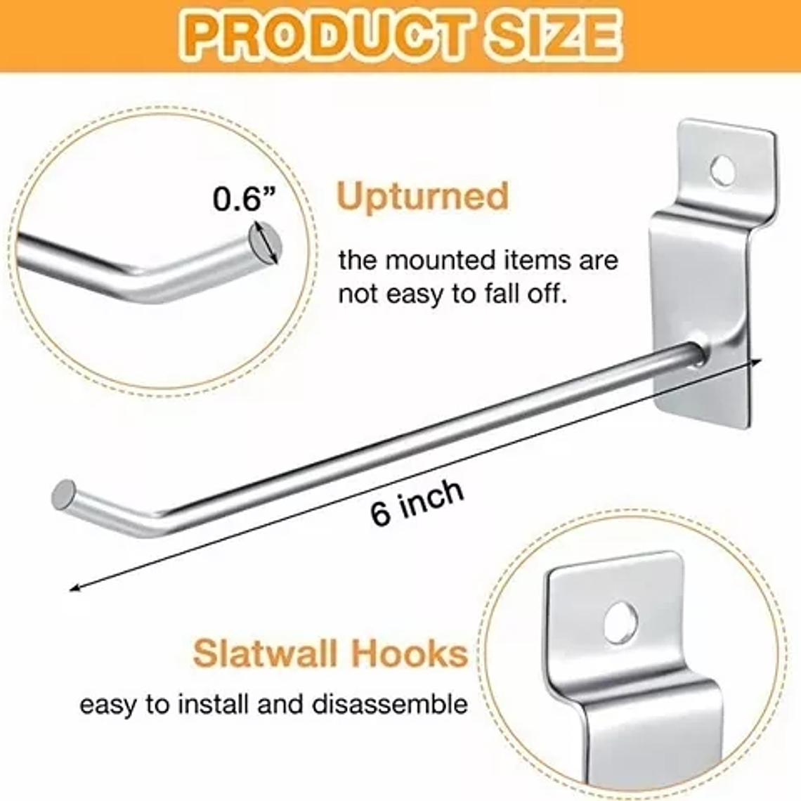 Pack 100 Ganchos Gancheras Panel Ranurado 15 Cm Exhibidor 4