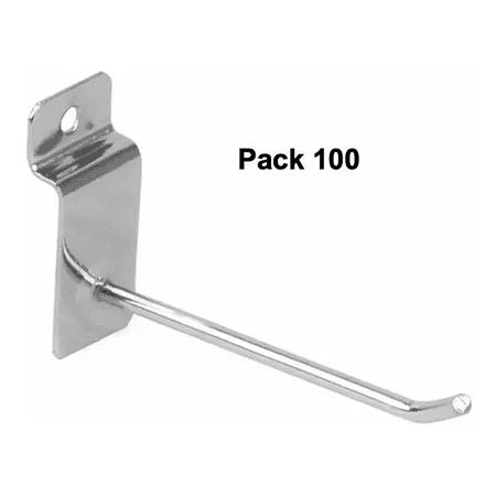 Pack 100 Ganchos Gancheras Panel Ranurado 15 Cm Exhibidor