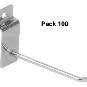 Pack 100 Ganchos Gancheras Panel Ranurado 15 Cm Exhibidor