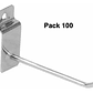 Pack 100 Ganchos Gancheras Panel Ranurado 15 Cm Exhibidor - Miniatura 2