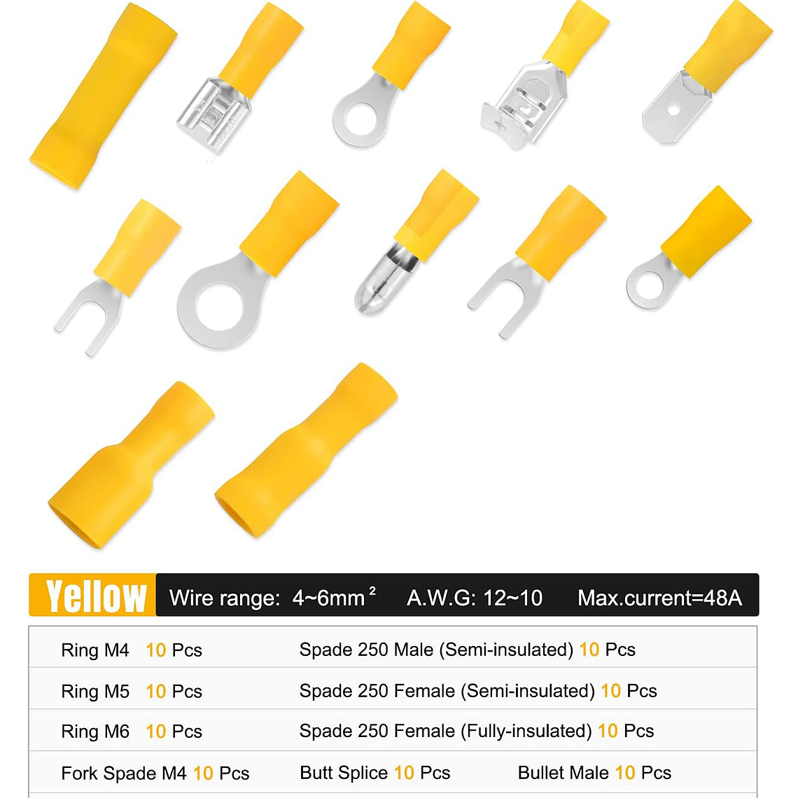 Kit Terminales Conector De Cable Eléctrico Aislado Con Caja 4