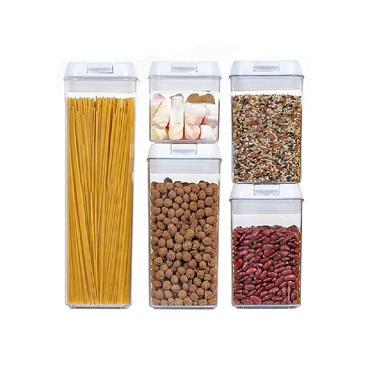 Set 5 Contenedores De Alimento Tapa Hermética Almacenamiento 2