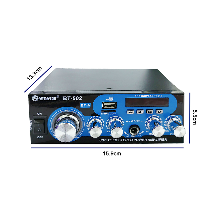 Amplificador Bluetooth 12v/220v Usb Fm Sd Card Karaoke Mp3 4