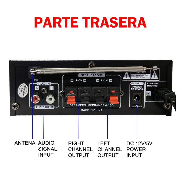 Amplificador Bluetooth 12v/220v Usb Fm Sd Card Karaoke Mp3 3