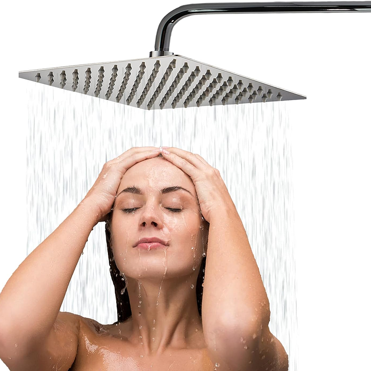 Plato Ducha Cuadrado Acero Inoxidable 20 Cms 2