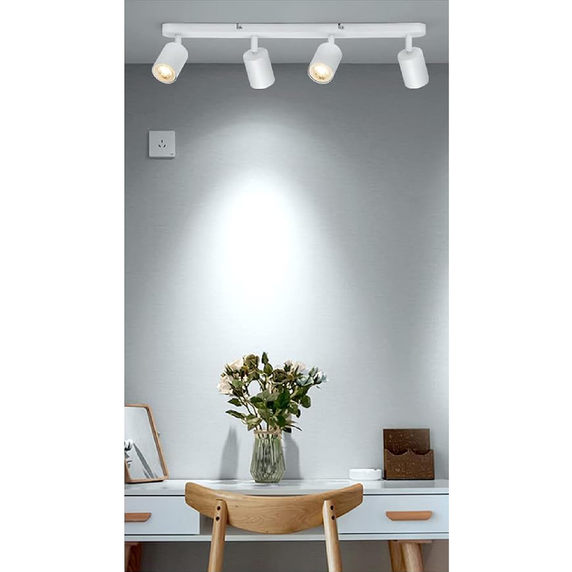 Aplique Lampara Cuadruple Dirigible Ampolleta Dicroica Gu10 6