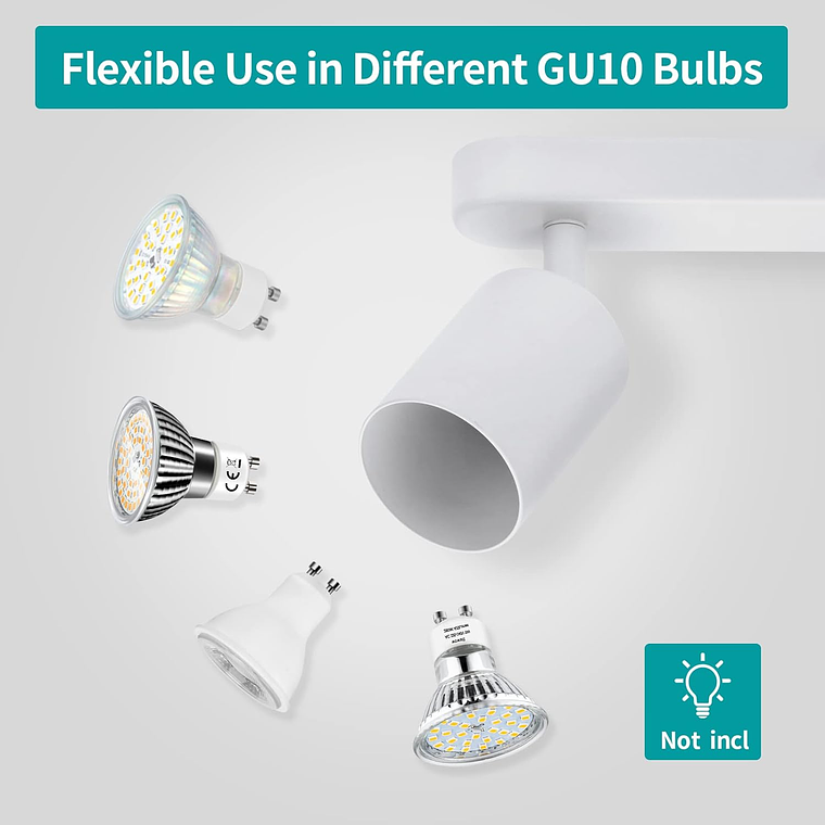 Aplique Lampara Cuadruple Dirigible Ampolleta Dicroica Gu10 4