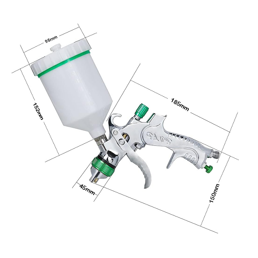 Pistola Pintar + 3 Boquillas 1.4a2mm Pintura Por Gravedad