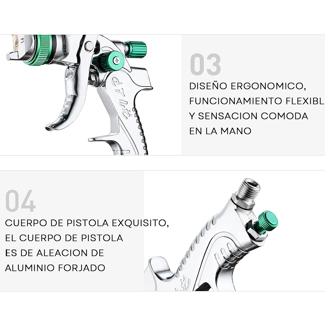 Pistola Pintar + 3 Boquillas 1.4a2mm Pintura Por Gravedad 2