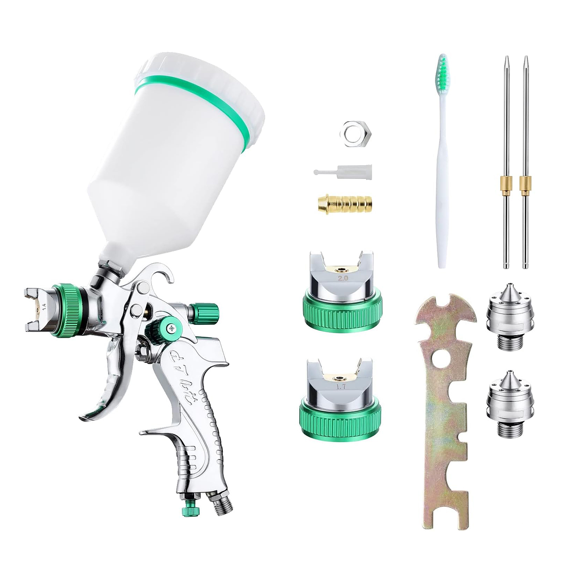 Pistola Pintar + 3 Boquillas 1.4a2mm Pintura Por Gravedad 1
