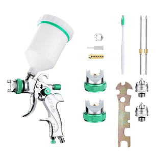 Pistola Pintar + 3 Boquillas 1.4a2mm Pintura Por Gravedad