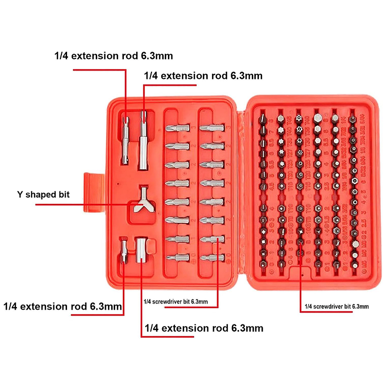Juego De 100 Puntas De Destornillador De Seguridad 3