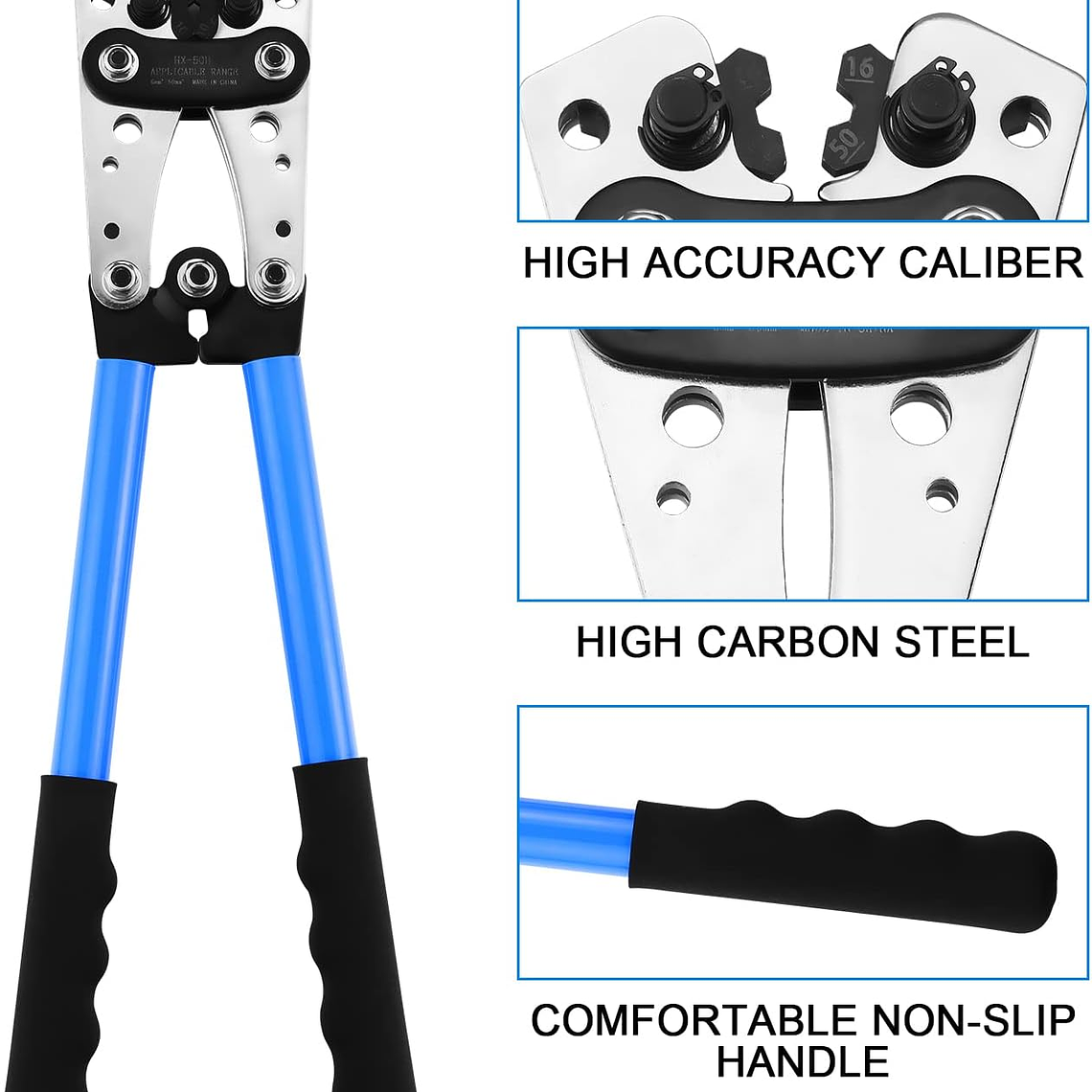 Alicate Herramienta Crimpado 6/10/16/25/35/50mm + Terminales 3