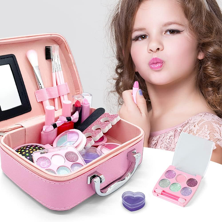 Kit De Maquillaje Para Niñas Juguete Cosméticos No Tóxicos 2