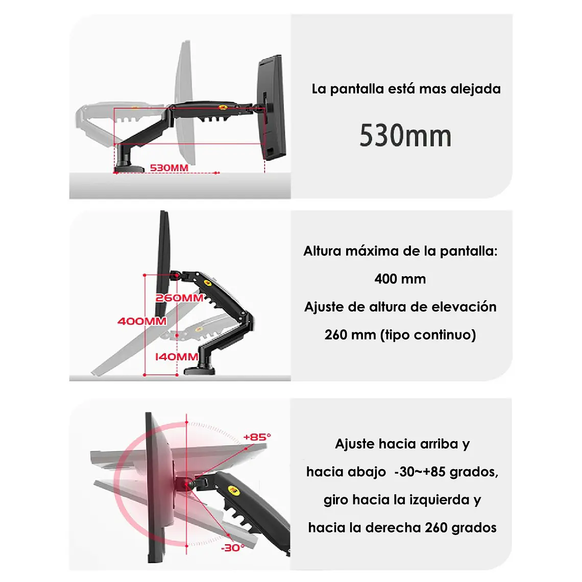 Soporte Ergonómico De Mesa Para Tv/monitor 1 Brazo 17-30 2
