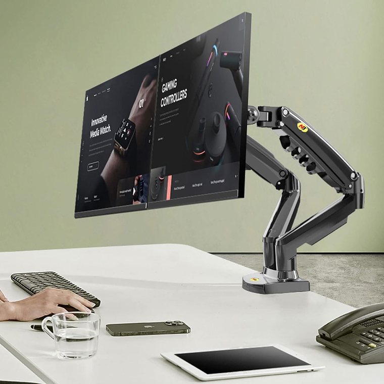 Soporte Ergonómico De Mesa Para Tv/monitor 2 Brazos 17-27 4