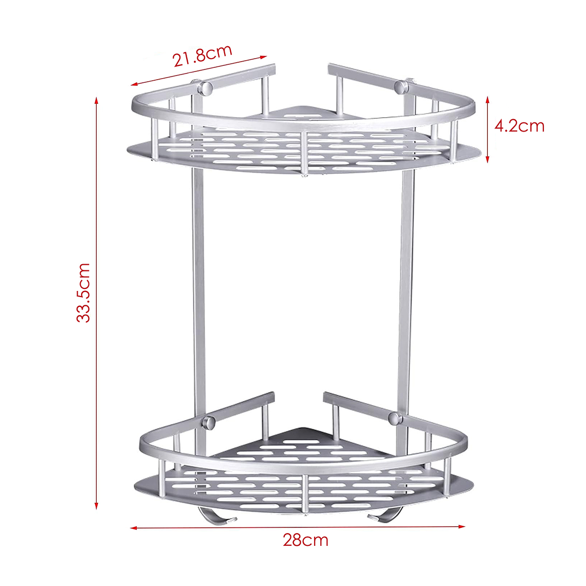 Organizador Para Ducha Estante Esquinero 2 Niveles Multiuso 4
