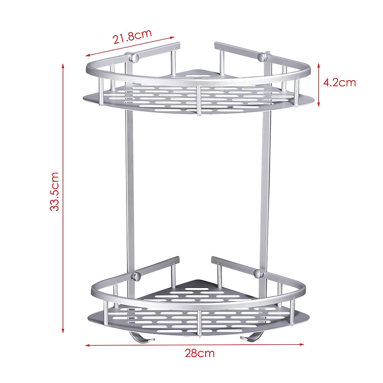 Organizador Para Ducha Estante Esquinero 2 Niveles Multiuso 4
