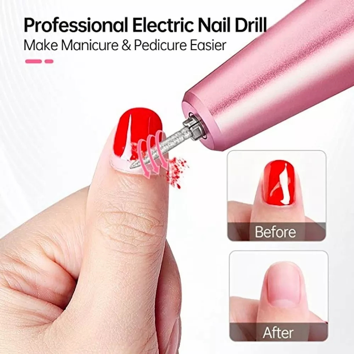 Torno De Uñas Inalámbrico Pantalla Lcd 30000 Rpm Manicura 6