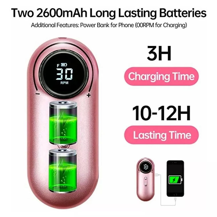 Torno De Uñas Inalámbrico Pantalla Lcd 30000 Rpm Manicura 7