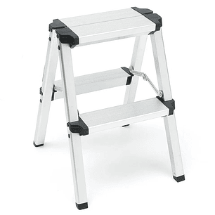 Escalera Taburete Plegable 2 Peldaños Aluminio