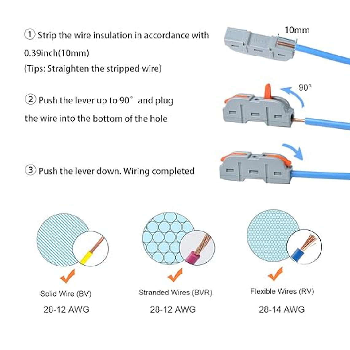 Set 60 Conectores De Cable Rapido Tipo Wago 1-1 Entrada 3