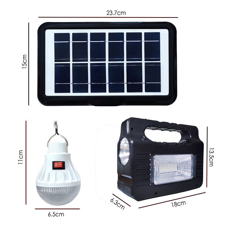 Kit Solar De Emergencia Camping Usb 3 Ampolletas 4